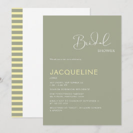 Convites Chá de panela Geométrico Amarelo Sage