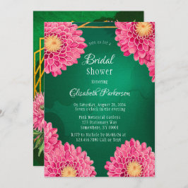 Convites Chá de panela Geométrico de Chrysanthemum Rosa