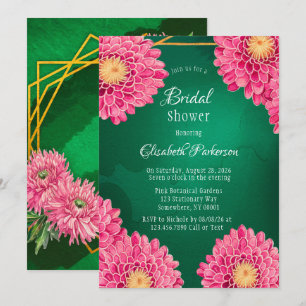 Convites Chá de panela Geométrico de Chrysanthemum Rosa