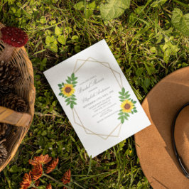 Convites Chá de panela Geométrico de Girassol