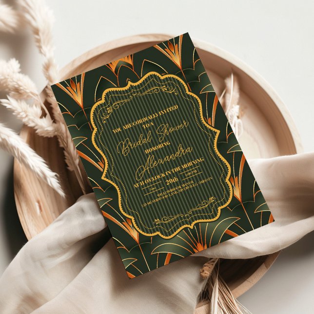 Convites Chá de panela Geométrico Deco Elegante (Criador carregado)