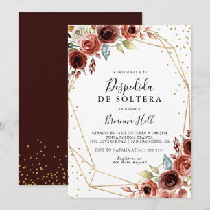 Convites Chá de panela Geométrico Dourado Glitter