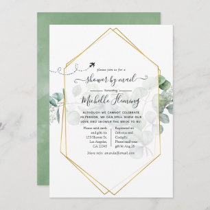 Convites Chá de panela Geométrico Eucalyptus por Correio