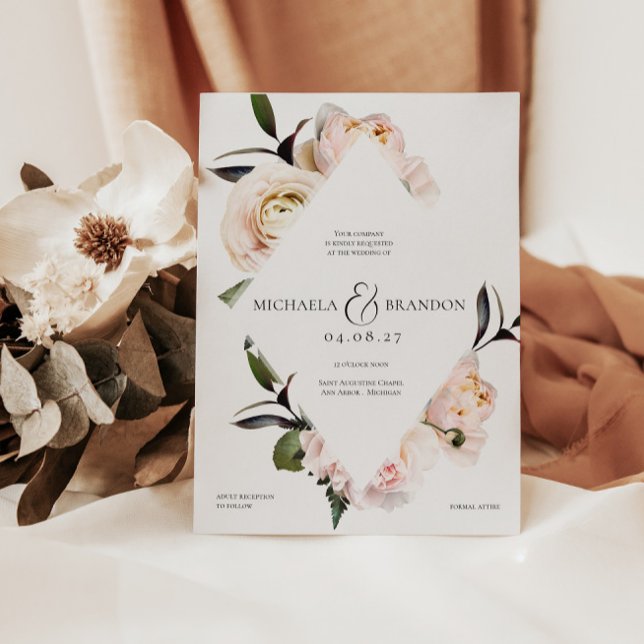 Convites Chá de panela Geométrico Floral - (Criador carregado)