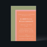 Convites Chá de panela Geométrico Moderno do Coral Sage<br><div class="desc">Chá de panela Geométrico de Coral e Sage</div>