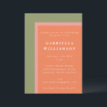 Convites Chá de panela Geométrico Moderno do Coral Sage<br><div class="desc">Chá de panela Geométrico de Coral e Sage</div>