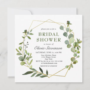 Convites Chá de panela Geométrico Moderno do Eucalyptus