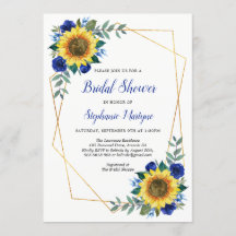 Chá de panela Girassóis Flor Geométrico Azul