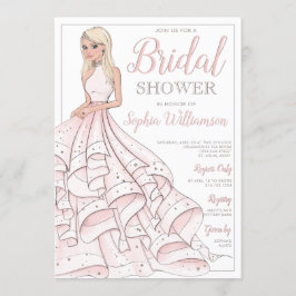 Convites Chá de panela Glam Blonde de Bride com Litter