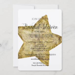 Convites chá de panela Glam Star Dourado