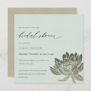 Convites Chá de panela GLAMOROSO BLUE SILVER LOTUS