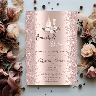 Convites Chá de panela Glitter Dourado Confetti Brunch