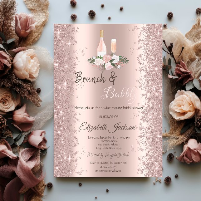 Convites Chá de panela Glitter Dourado Confetti Brunch (Criador carregado)