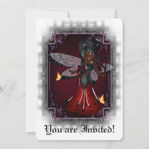 Convites Chá de panela Gótico Convidar Pequeno Diabo Ladybu