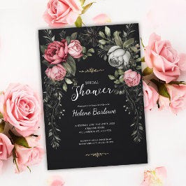 Convites Chá de panela Gótico Escuro Floral
