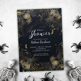 Convites Chá de panela Gótico Floral Dark Moody