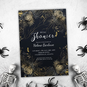 Convites Chá de panela Gótico Floral Dark Moody