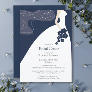 Convites Chá de panela Graceful Bride Azul