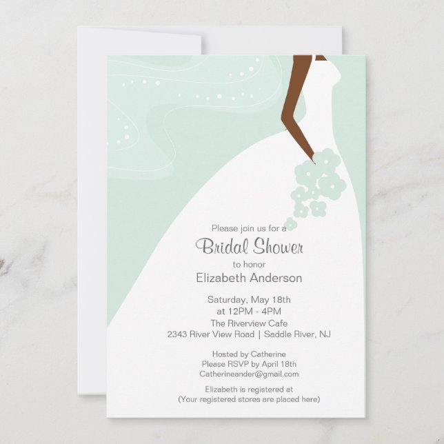 Convites Chá de panela gracioso da noiva do afro-americano (Frente)