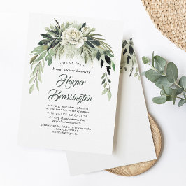 Convites Chá de panela Greenery Garland Elegant Vintage