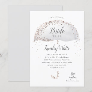 Convites chá de panela guarda-chuva da cinza de confete