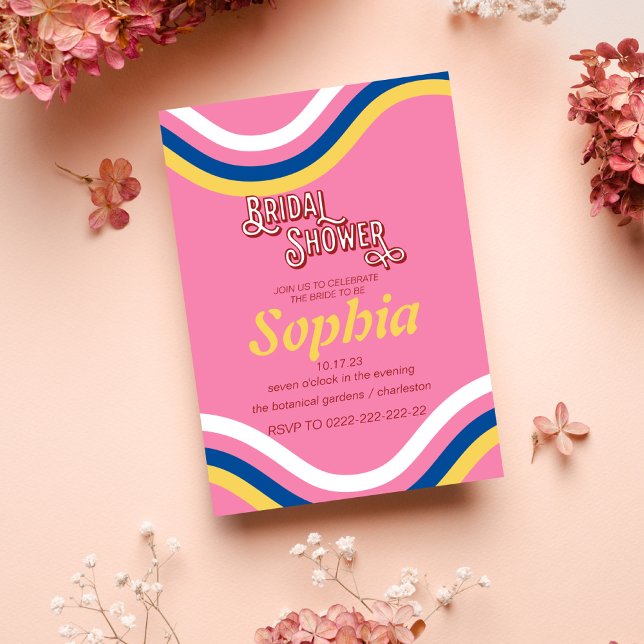 Convites chá de panela hippie da ranhura RETRO 70S (Criador carregado)