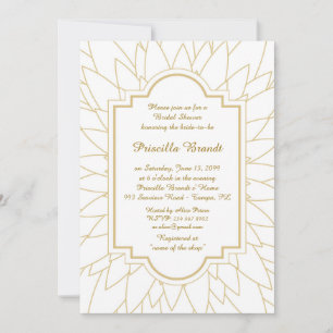 Convites Chá de panela Honorável, estilo Monet Dahlia, bran