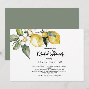 Convites Chá de panela Horizontal do Jardim de Limão Modern