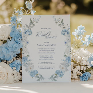 Convites Chá de panela Hydrangea | Floral Azul