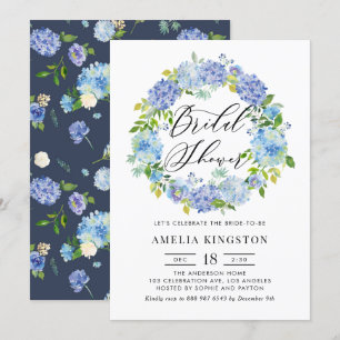 Convites Chá de panela Hydrangeas Watercolor