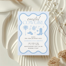 Convites Chá de panela ilustrado de cowgirl costeira da mão