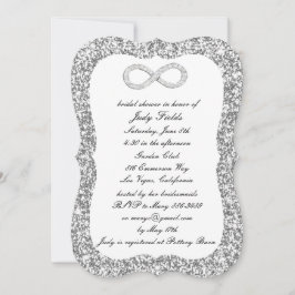 Convites Chá de panela Infinito de Diamante de Lata de Silv