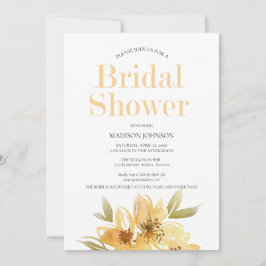 Convites Chá de panela Inverso Amarelo Elegante