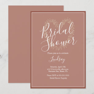 Convites Chá de panela Invi De Coração De Coração De C