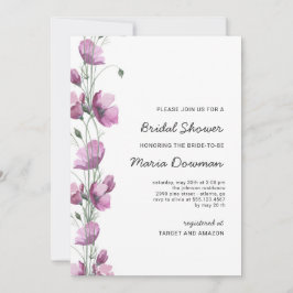 Convites Chá de panela Invi de flores silvestres de aquarel