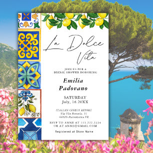 Convites Chá de panela italiano de Azulejos Dolce Vita Lemo