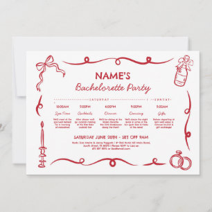 Convites Chá de panela Itinerário Desenhado Mão Branca