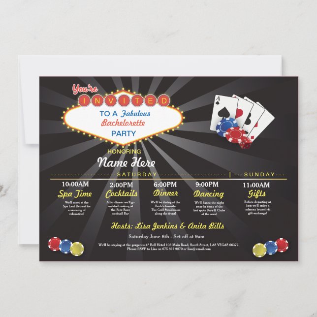 Convites Chá de panela Itinerário Las Vegas LV (Frente)