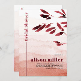 Convites Chá de panela Japandi gradiente de ramificação de 