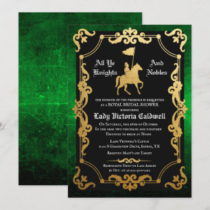 Convites Chá de panela Jousting do cavaleiro medieval