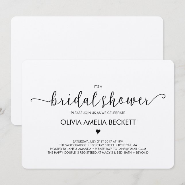 Convites chá de panela - Kraft (Frente/Verso)