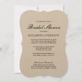 Convites Chá de panela Kraft com Tipografia Elegante Simple