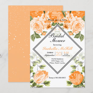 Convites Chá de panela - Laranja Floral