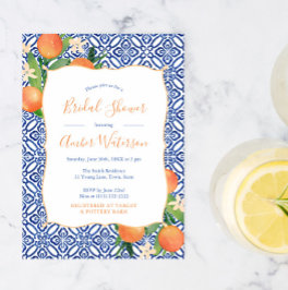 Convites Chá de panela - Laranjas de Citros Doce Azul Cláss