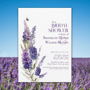Convites Chá de panela Lavanda Botânica Roxo Floral