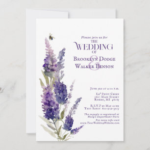 Convites Chá de panela Lavanda Botânica Roxo Floral
