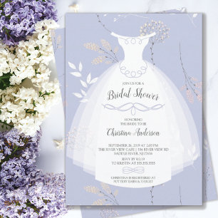 Convites Chá de panela lavanda Floral Elegance Brito Gown