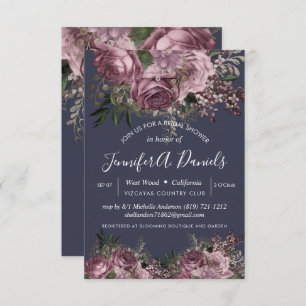 Convites Chá de panela Lavanda Rosa Floral Roxo