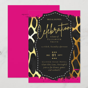 Convites Chá de panela Leah G - Glam Chic Blk Dourado