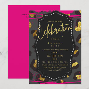 Convites Chá de panela Leah G - Glam Chic Blk Dourado